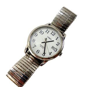 Timex Indiglo‎ Men's Watch Stretch Band Date Window Easy Read New Battery